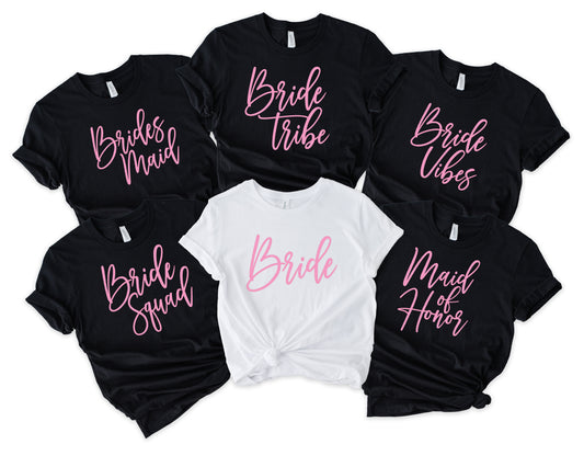 Bachelorette Party Themed Matching T-Shirt Set (Shirts are sold Separately)