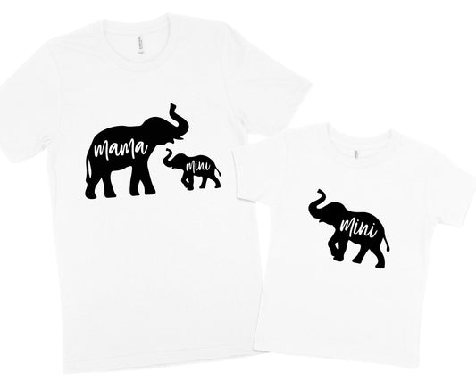 MOMmamaMiniElephant- Mother & Daughter Matching Shirt Set