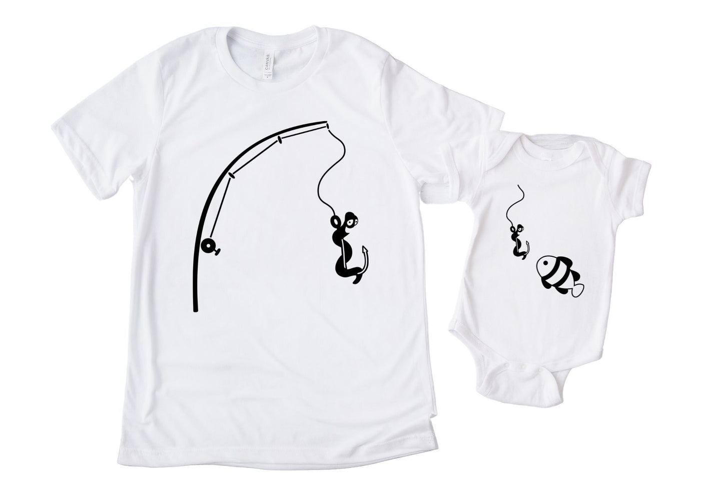 Fishing & Worm Matching Daddy and Me Shirt