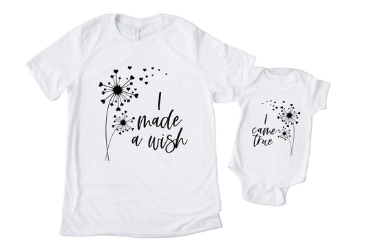 I Made a Wish / I Came True Mommy and Me Matching T-Shirt Set