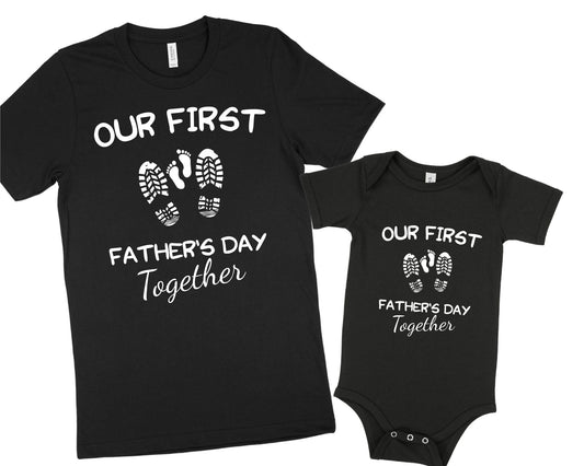 Our First Fathers Day Together Matching Shirt Set